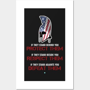 American Flag, Sparta, blue line, gift, Patriot Posters and Art